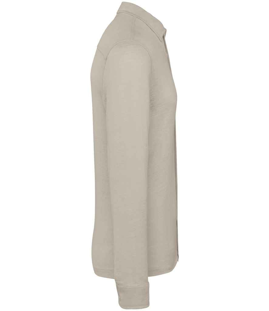 Spasso Long Sleeve Linen Shirt in Linen Sand, side view