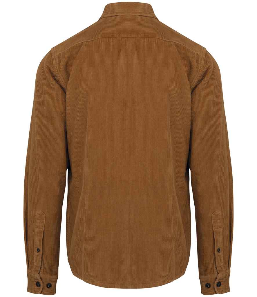 Spasso Faded Corduroy Overshirt in Washed Brown Sugar, back view