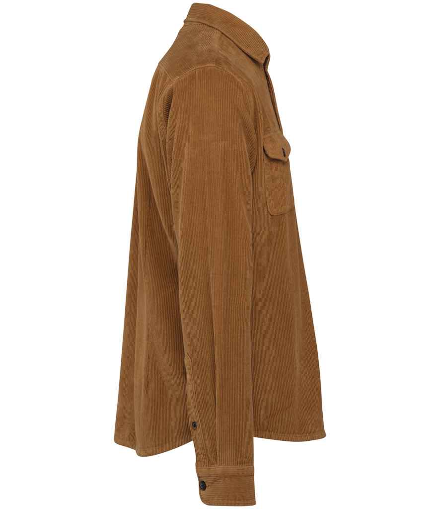 Spasso Faded Corduroy Overshirt in Washed Brown Sugar, side view