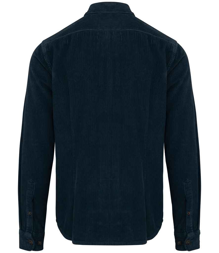 Spasso Faded Corduroy Overshirt in Washed Navy, back view