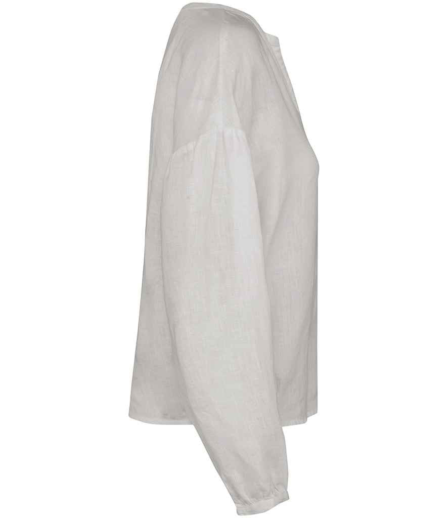 Spasso Ladies Linen Blouse in White, side view