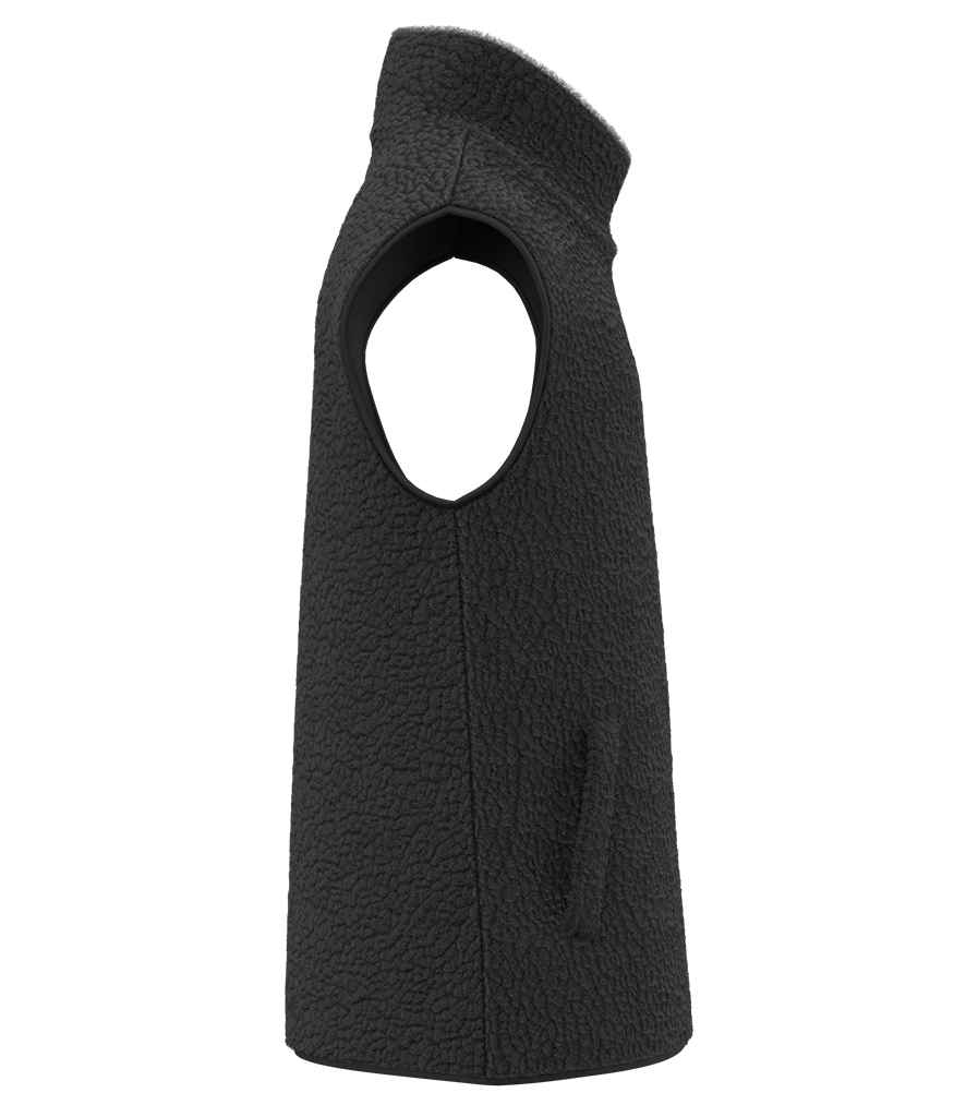 Spasso Unisex Sherpa Bodywarmer in Black, side view