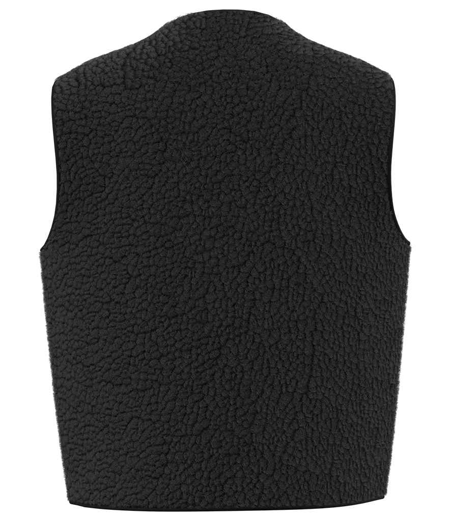 Spasso Ladies Sherpa Bodywarmer in Black, back view