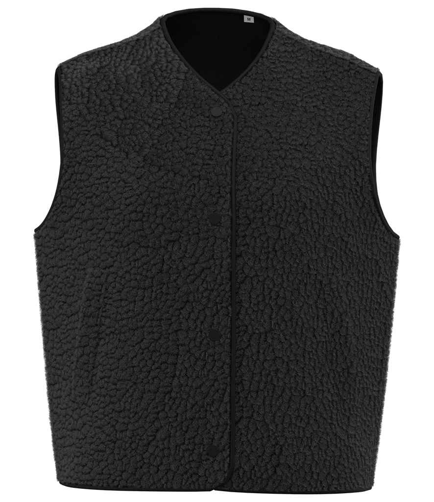 Spasso Ladies Sherpa Bodywarmer in Black, front view