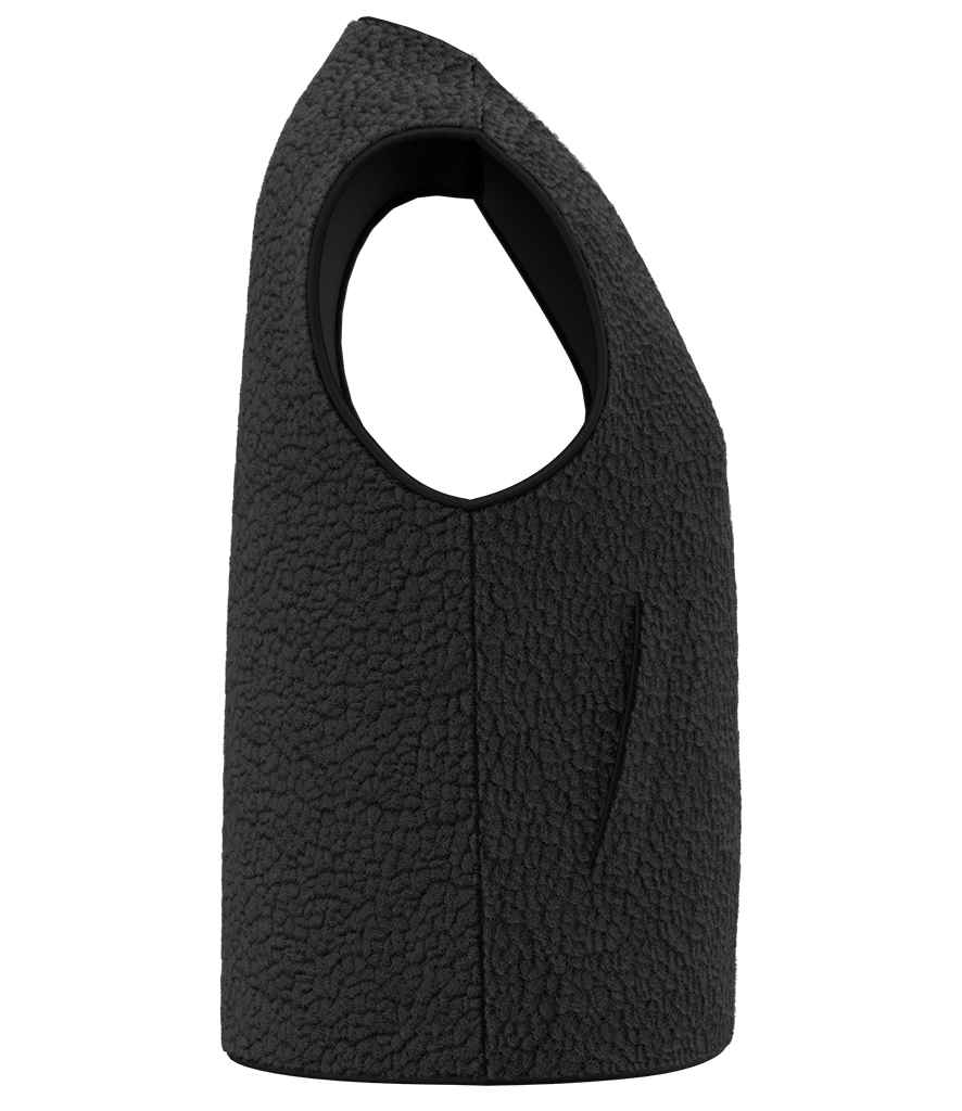 Spasso Ladies Sherpa Bodywarmer in Black, side view