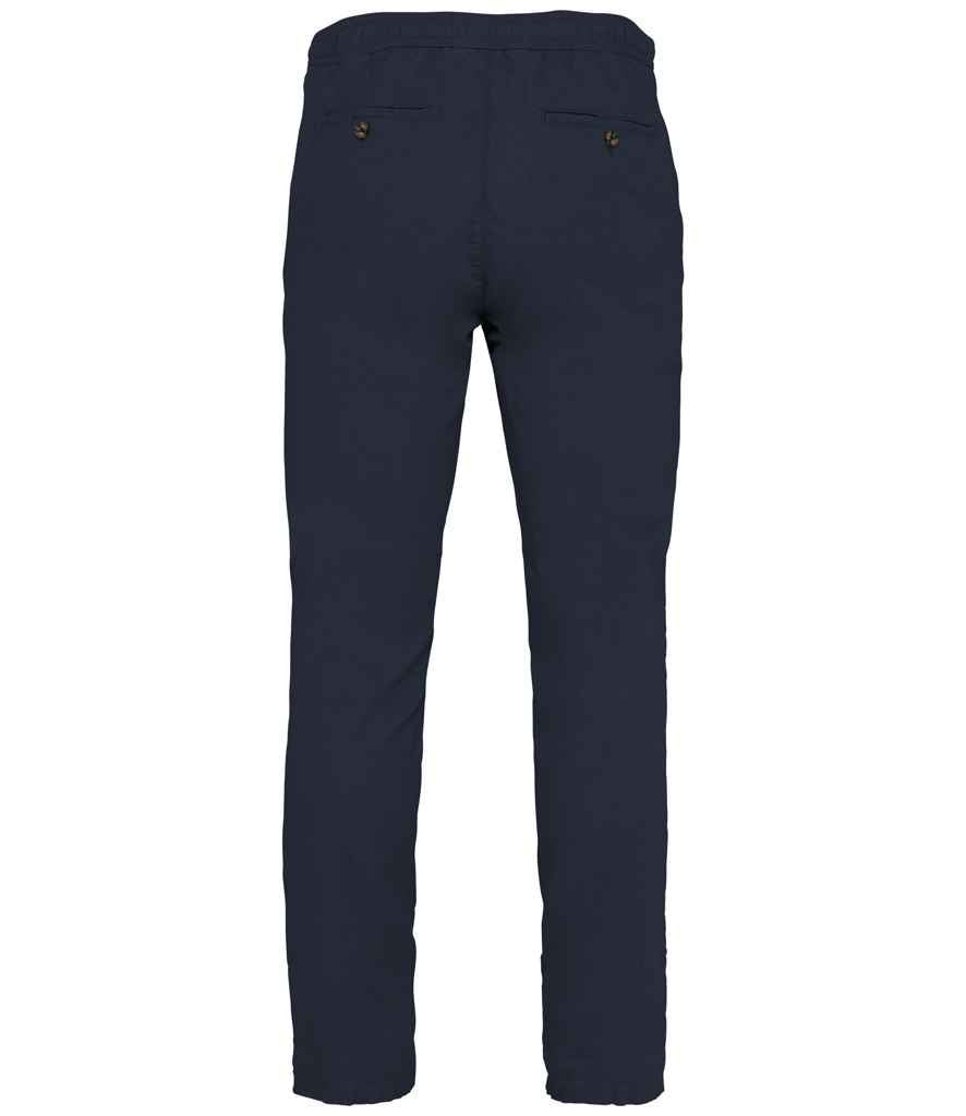 Spasso Relaxed Chino Trousers in Navy, back view
