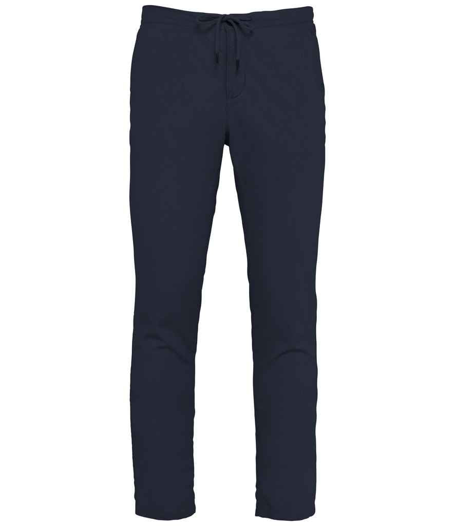 Spasso Relaxed Chino Trousers in Navy, front view