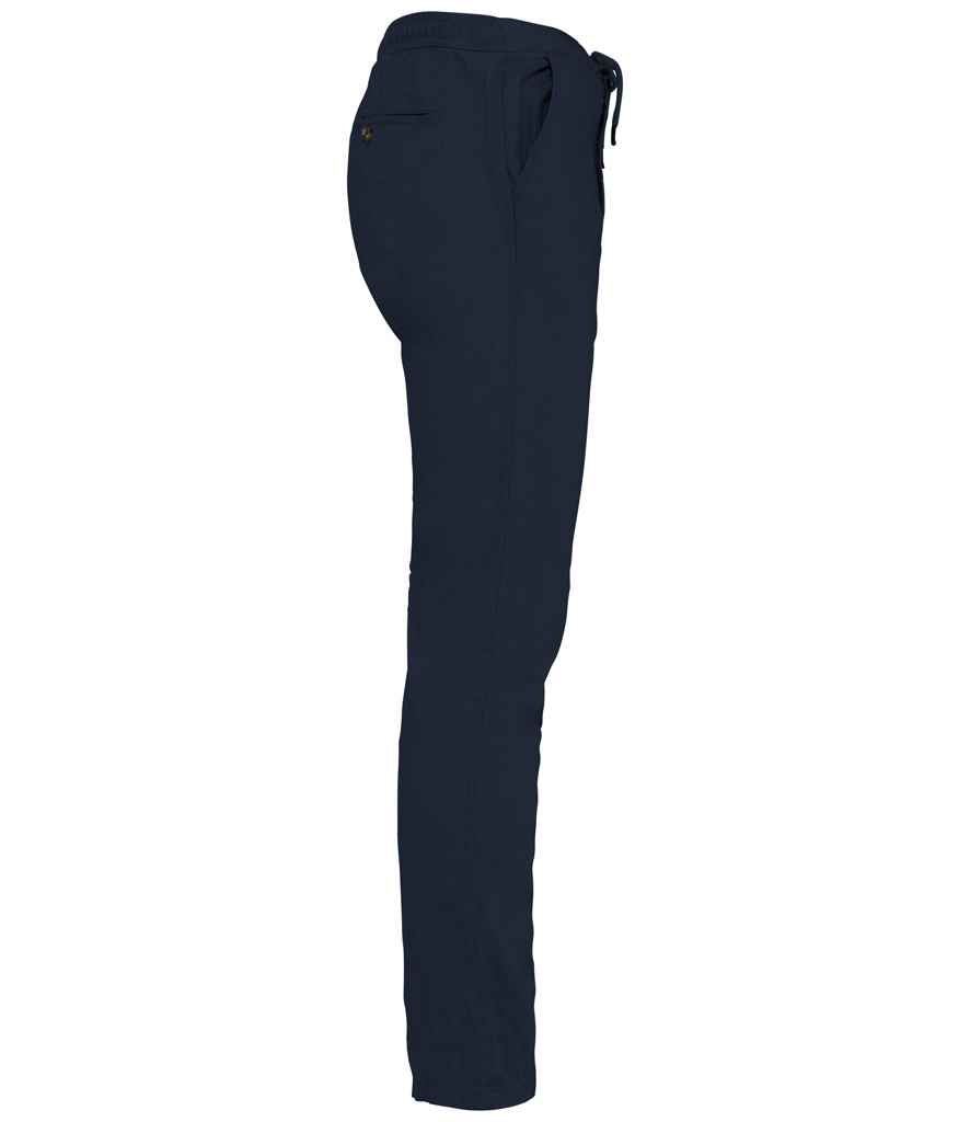Spasso Relaxed Chino Trousers in Navy, side view