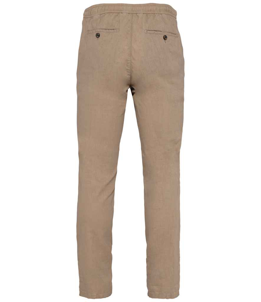 Spasso Relaxed Chino Trousers in Wet Sand, back view