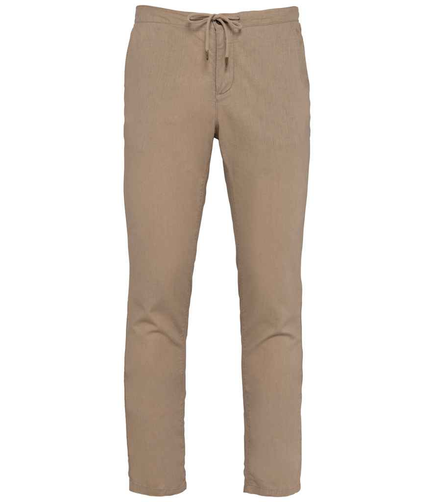 Spasso Relaxed Chino Trousers in Wet Sand, front view