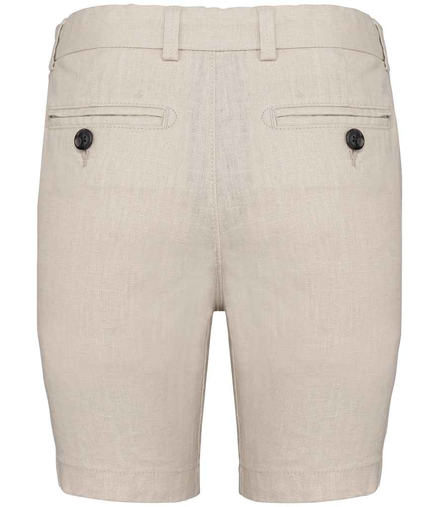 Spasso Kids Linen Bermuda Shorts in Linen Sand, back view
