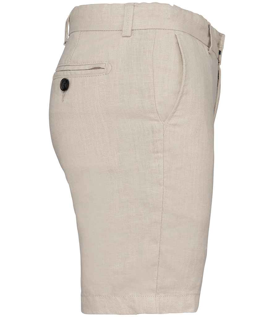 Spasso Kids Linen Bermuda Shorts in Linen Sand, side view