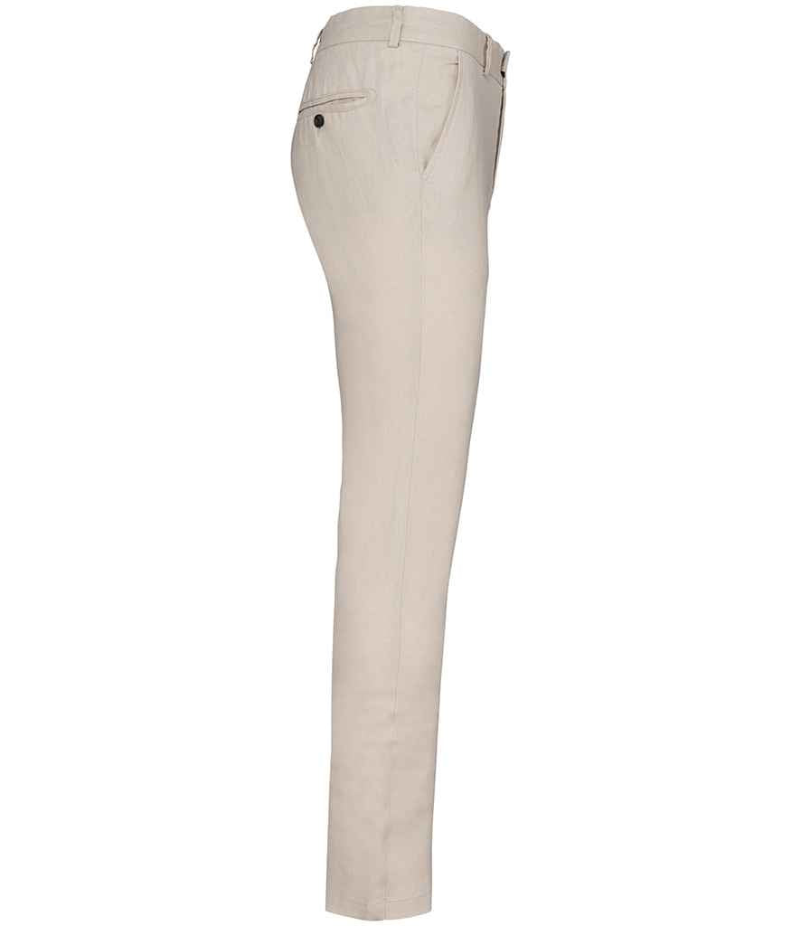 Spasso Linen Trousers in Linen Sand, side view