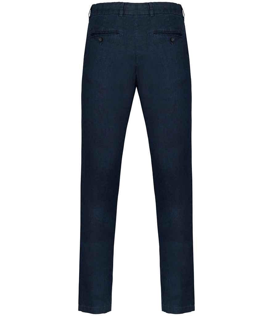 Spasso Linen Trousers in Navy, back view