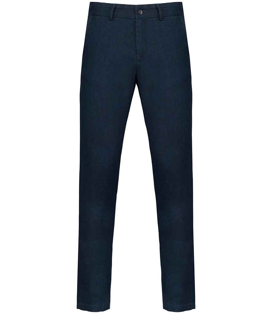 Spasso Linen Trousers in Navy, front view