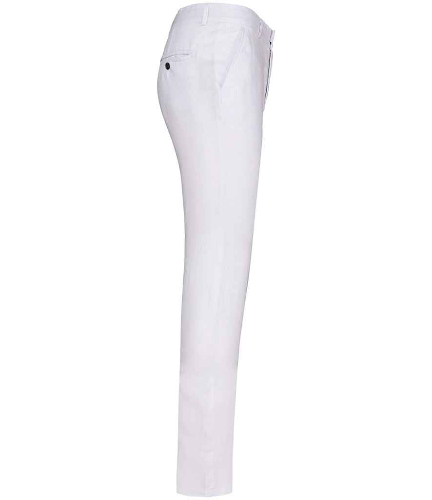 Spasso Linen Trousers in White, side view