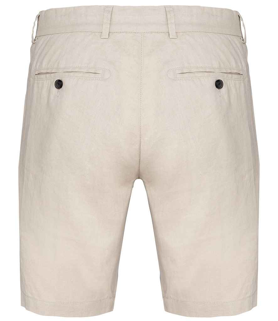 Spasso Linen Bermuda Shorts in Linen Sand, back view