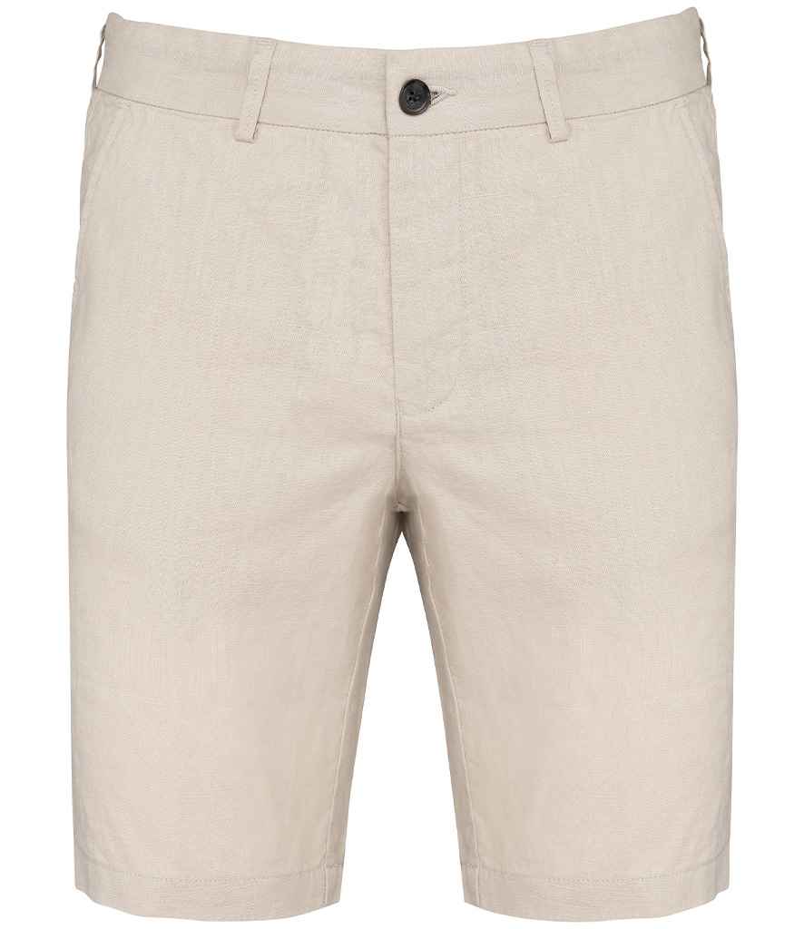 Spasso Linen Bermuda Shorts in Linen Sand, front view