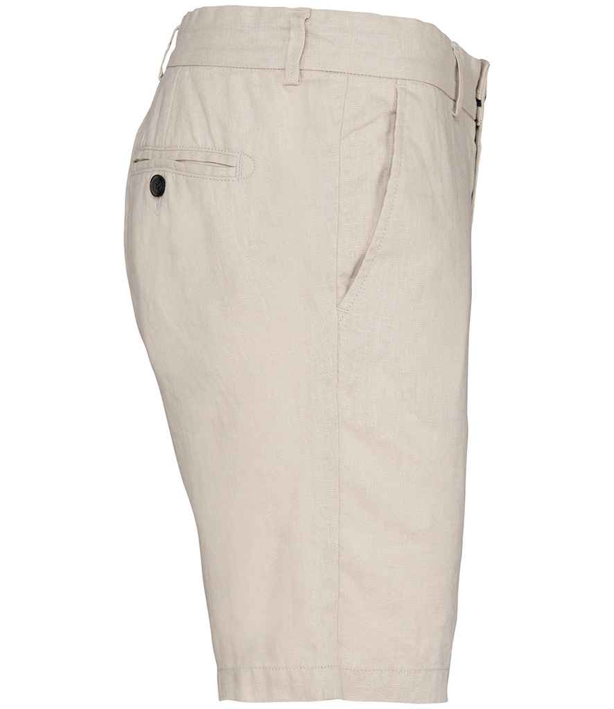 Spasso Linen Bermuda Shorts in Linen Sand, side view