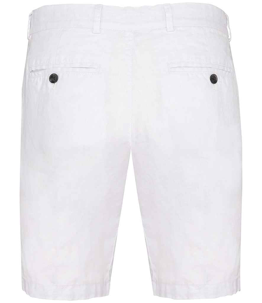 Spasso Linen Bermuda Shorts in White, back view