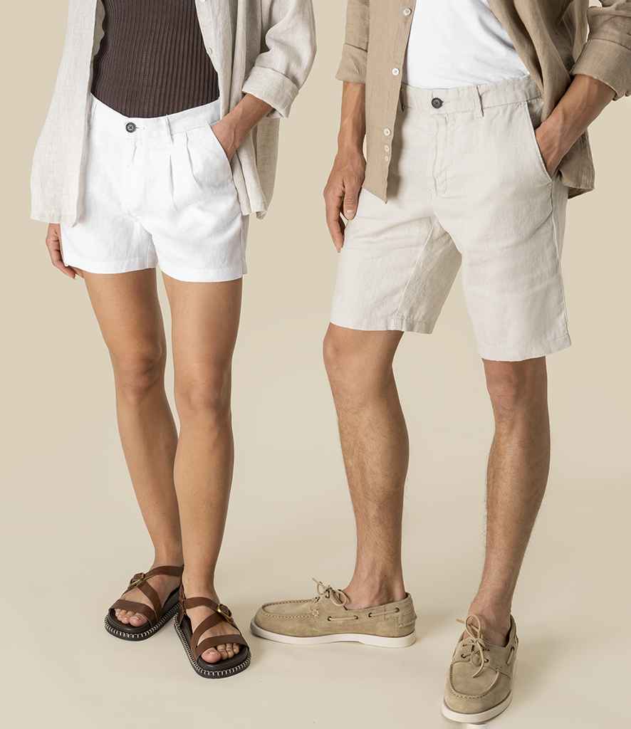 Spasso Linen Bermuda Shorts in White