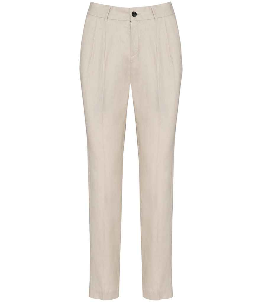 Spasso Ladies Linen Trousers in Linen Sand, front view