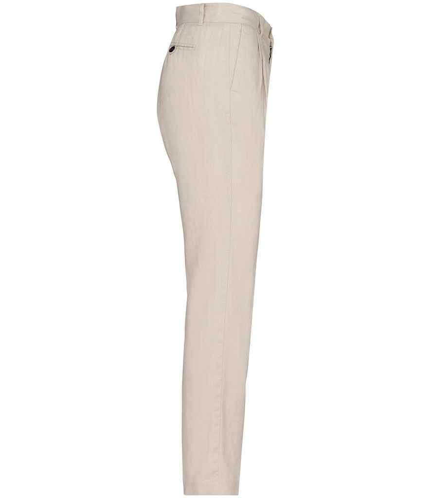 Spasso Ladies Linen Trousers in Linen Sand, side view