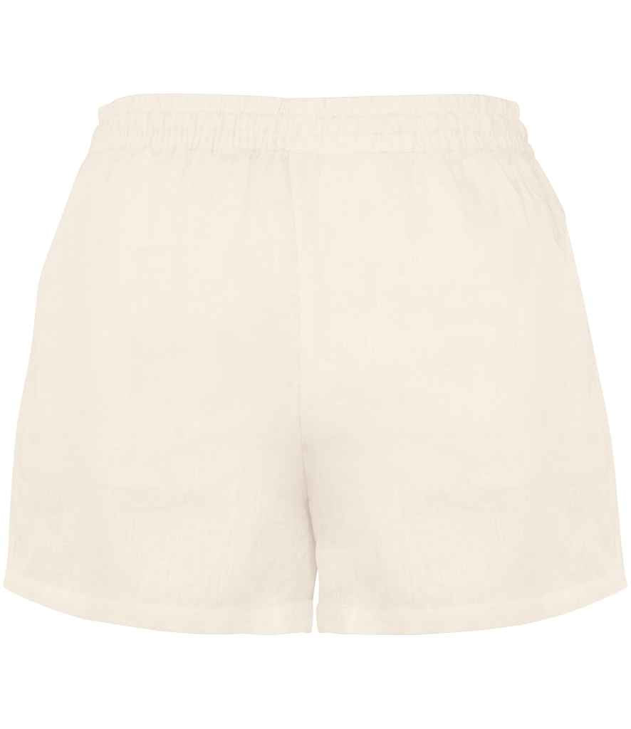 Spasso Ladies Linen Shorts in Ivory, back view