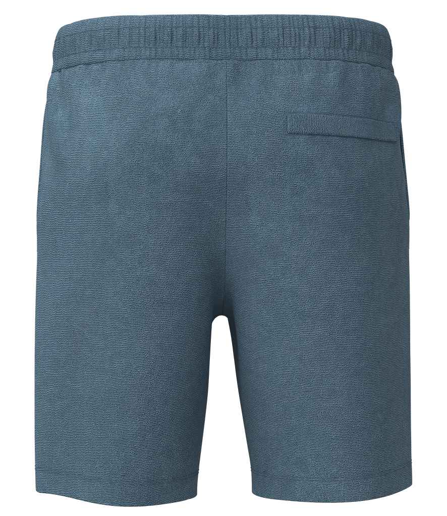 Spasso Terry Towel Shorts in Cool Blue, back view
