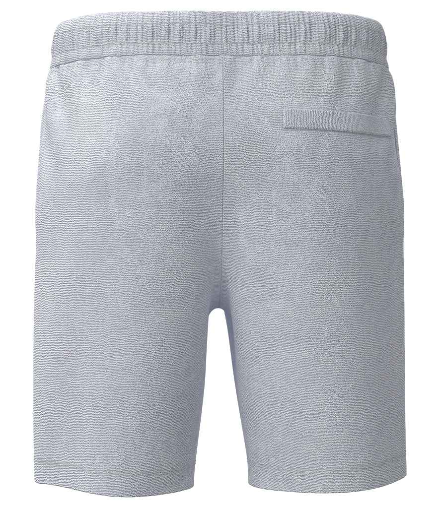 Spasso Terry Towel Shorts in White, back view