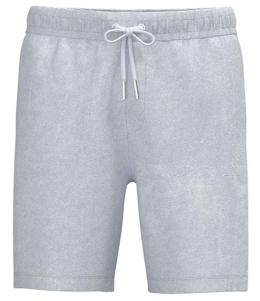 Spasso Terry Towel Shorts in White, front view
