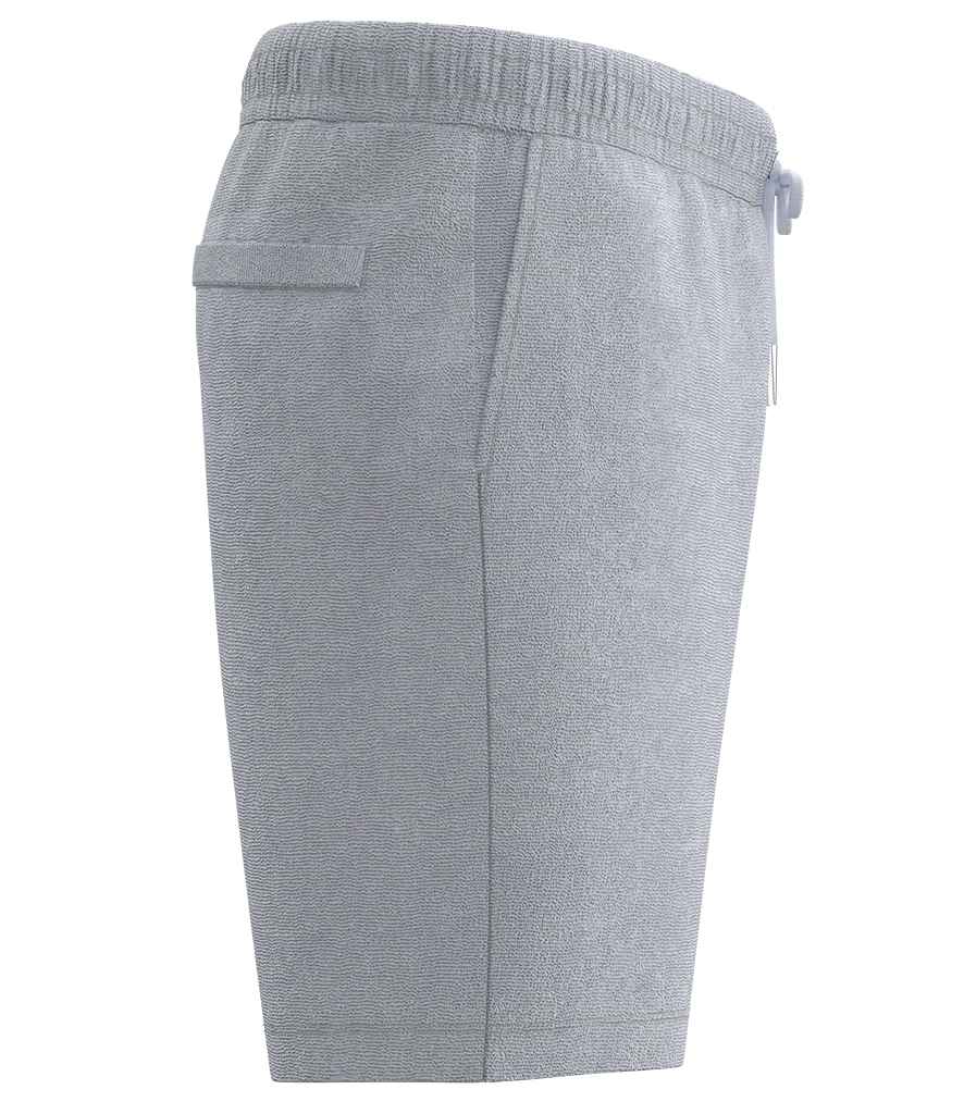 Spasso Terry Towel Shorts in White, side view