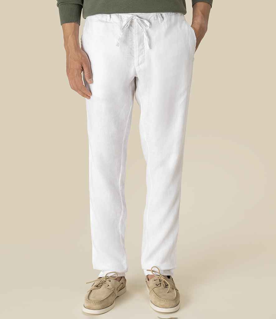 Spasso Faded Linen Trousers in Washed White