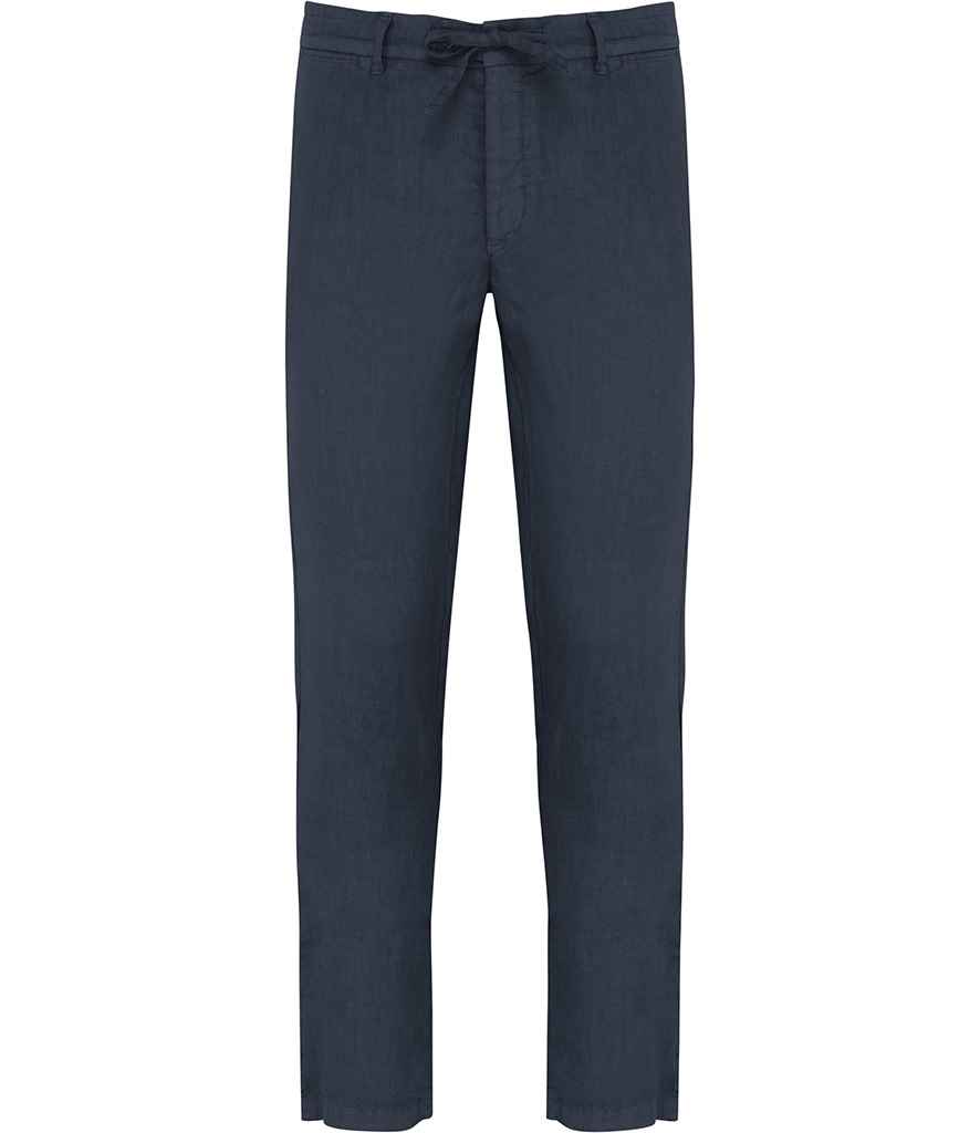Spasso Faded Linen Trousers in Washed Navy, front view