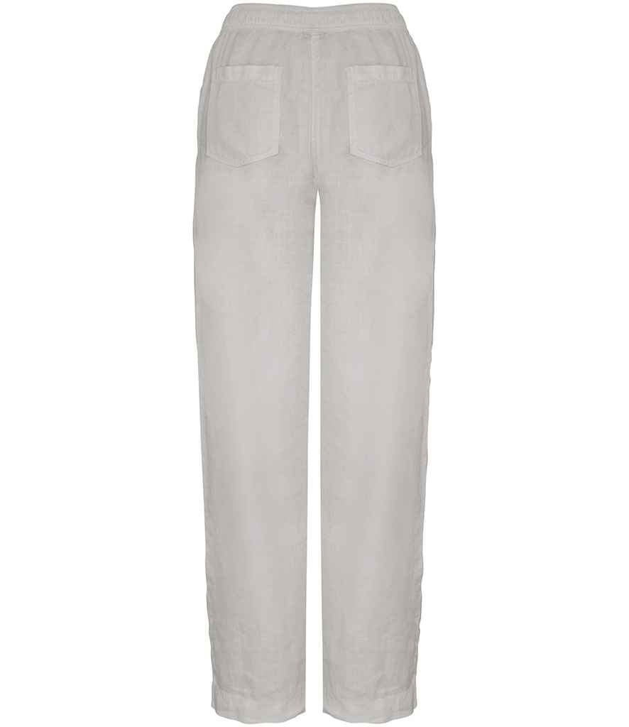 Spasso Ladies Washed Trousers in Washed White, back view