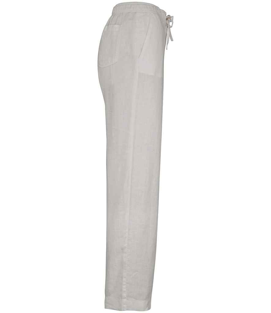 Spasso Ladies Washed Trousers in Washed White, side view