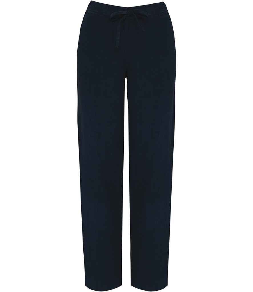 Spasso Ladies Washed Trousers in Washed Navy, front view