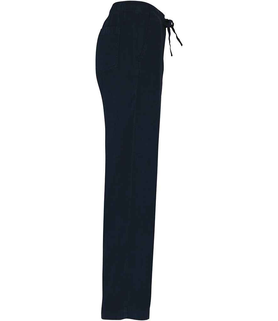 Spasso Ladies Washed Trousers in Washed Navy, side view