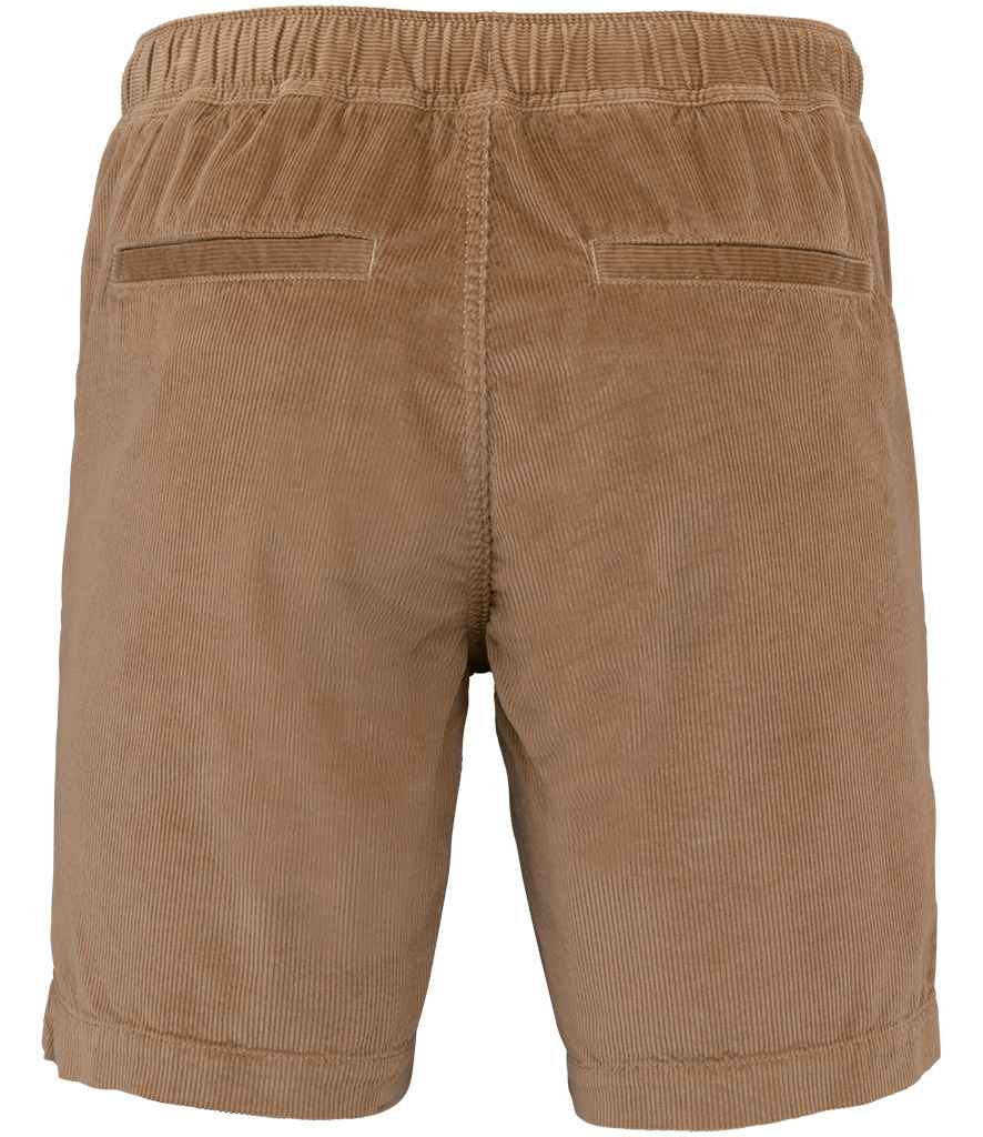 Spasso Corduroy Shorts in Dark Camel, back view