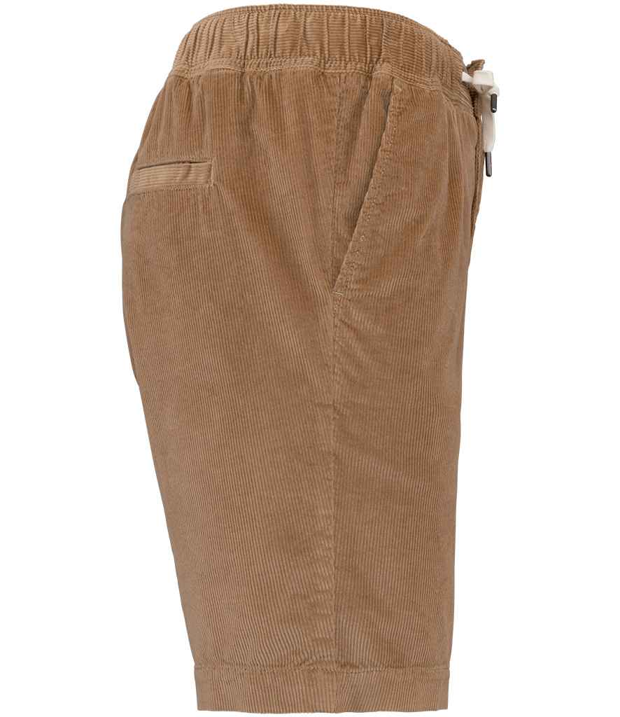 Spasso Corduroy Shorts in Dark Camel, side view