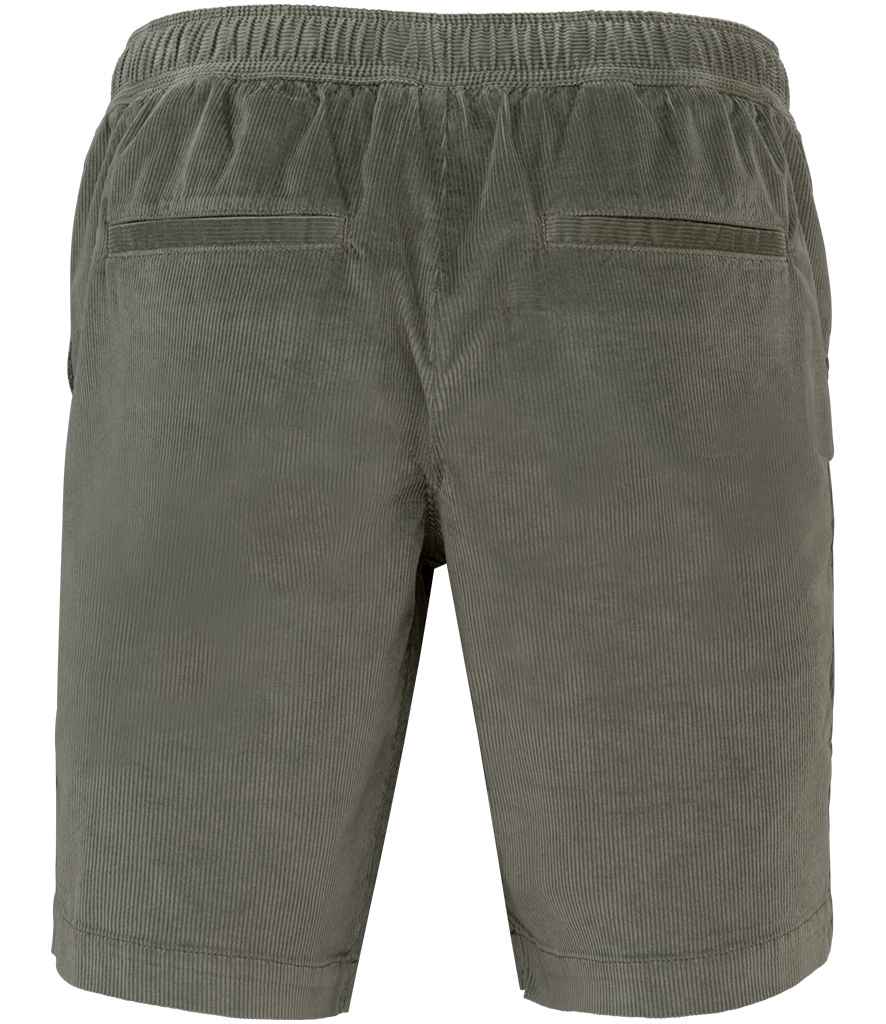 Spasso Corduroy Shorts in Pale Khaki, back view