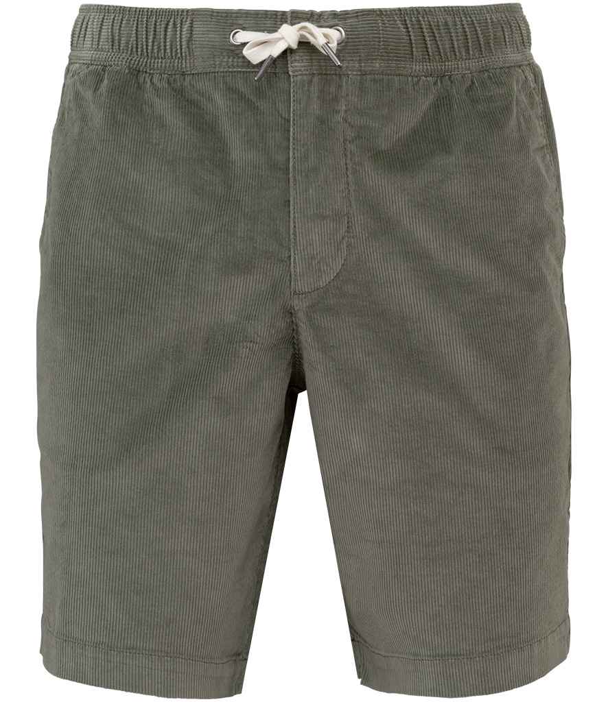 Spasso Corduroy Shorts in Pale Khaki, front view