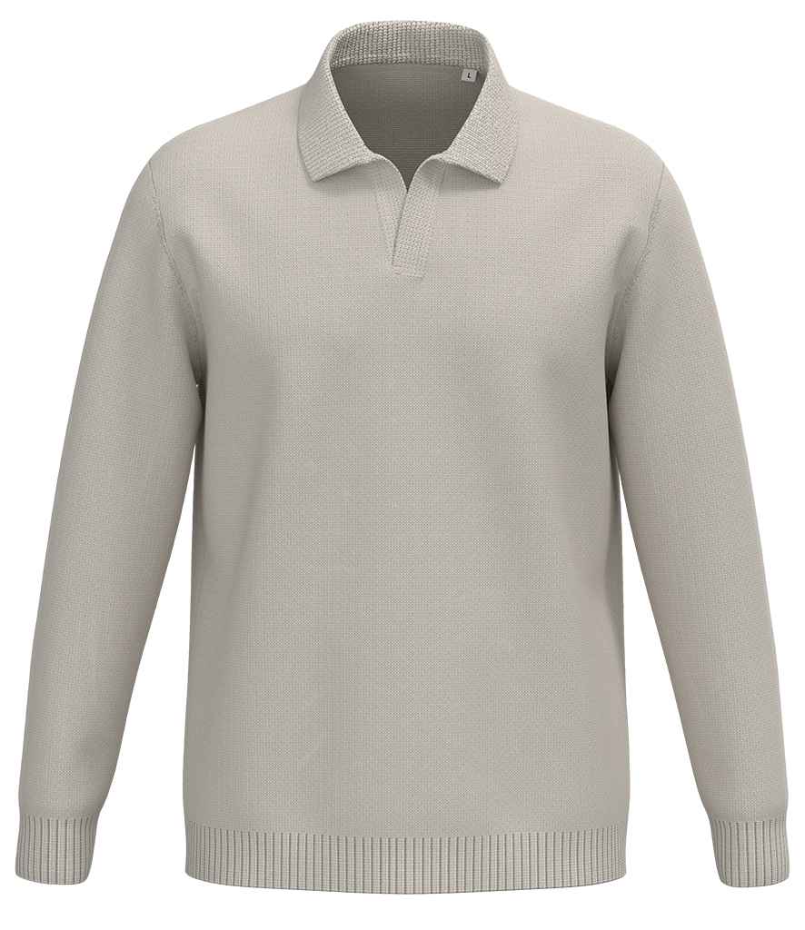 Spasso Polo Collar Jumper in Ivory, front view