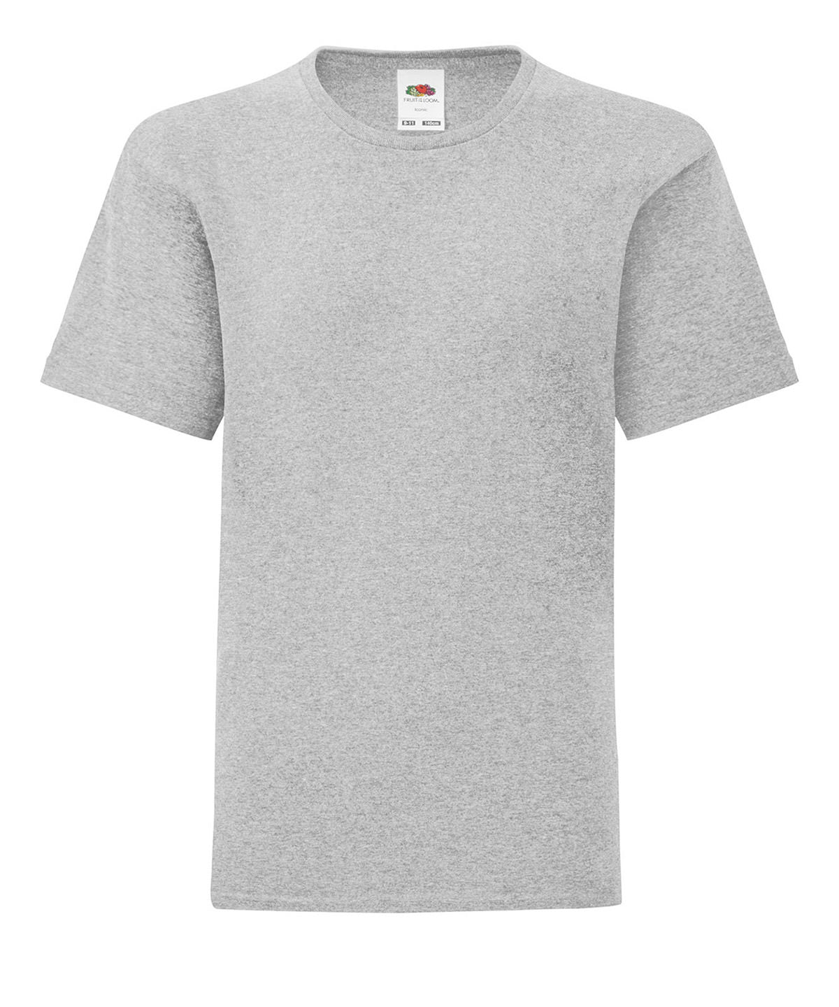 Fruit of the Loom Kids iconic 150 T in Heather Grey, front view