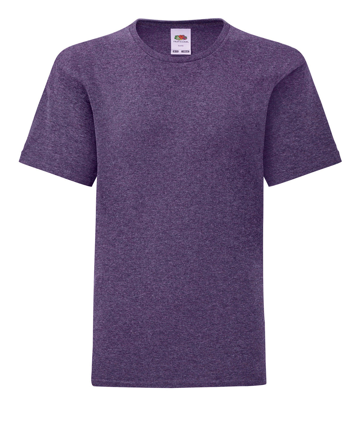 Fruit of the Loom Kids iconic 150 T in Heather Purple, front view