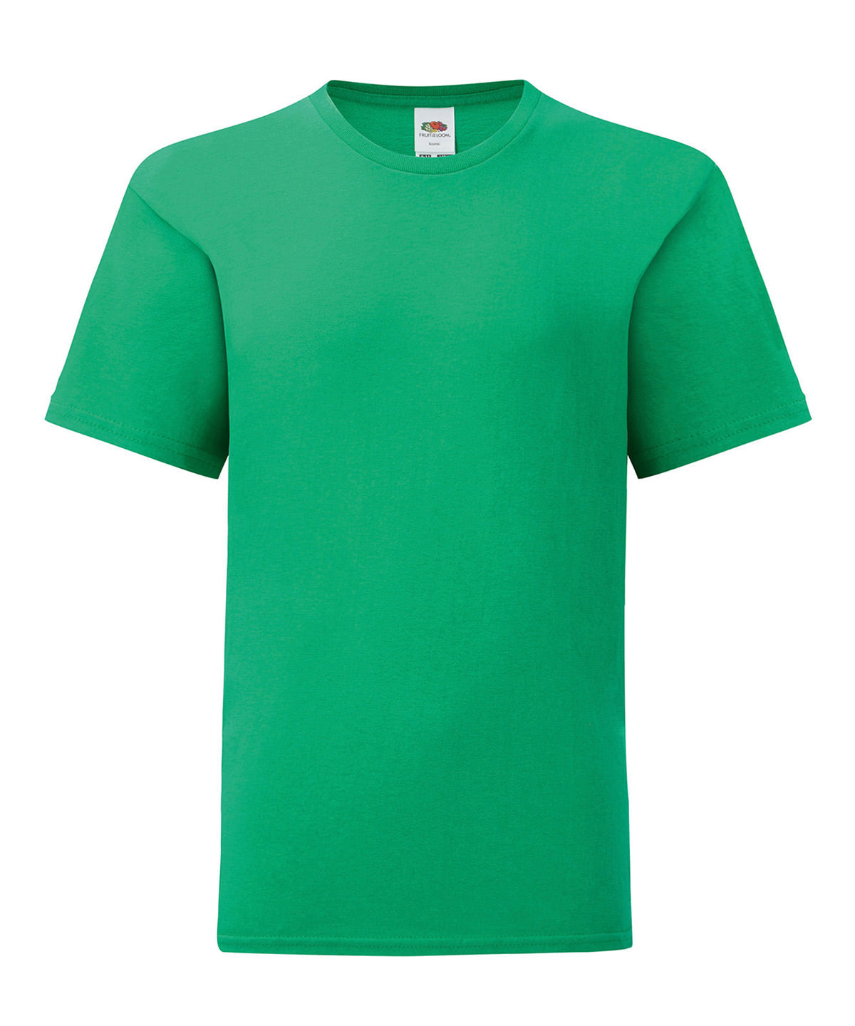Fruit of the Loom Kids iconic 150 T in Kelly Green, front view