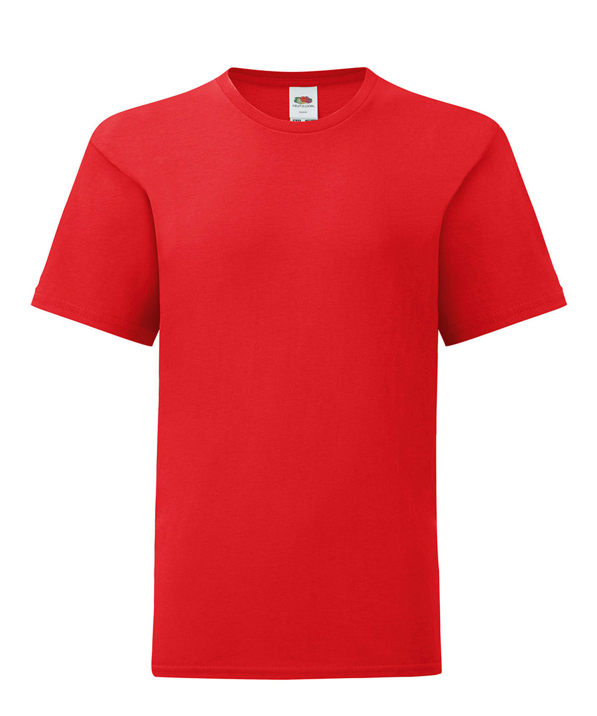 Fruit of the Loom Kids iconic 150 T in Red, front view