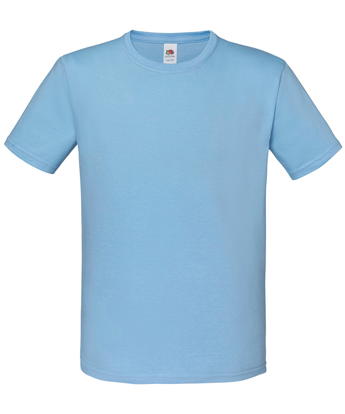 Fruit of the Loom Kids iconic 150 T in Sky Blue, front view