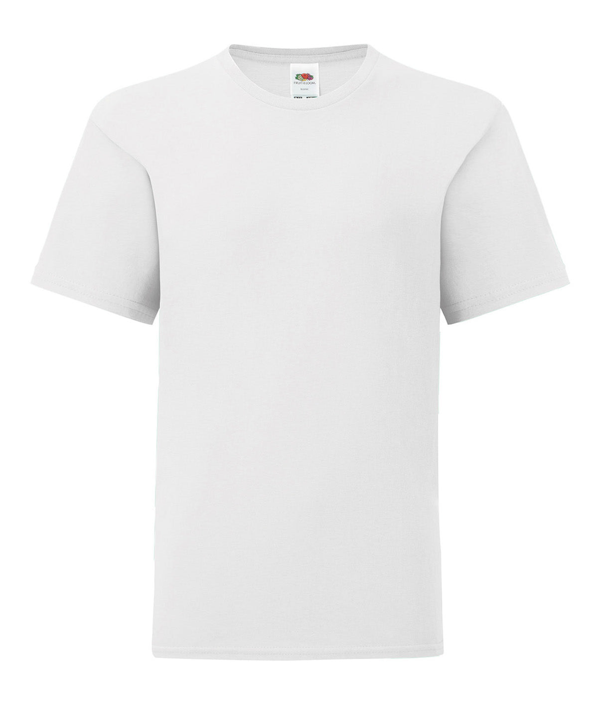 Fruit of the Loom Kids iconic 150 T in White, front view