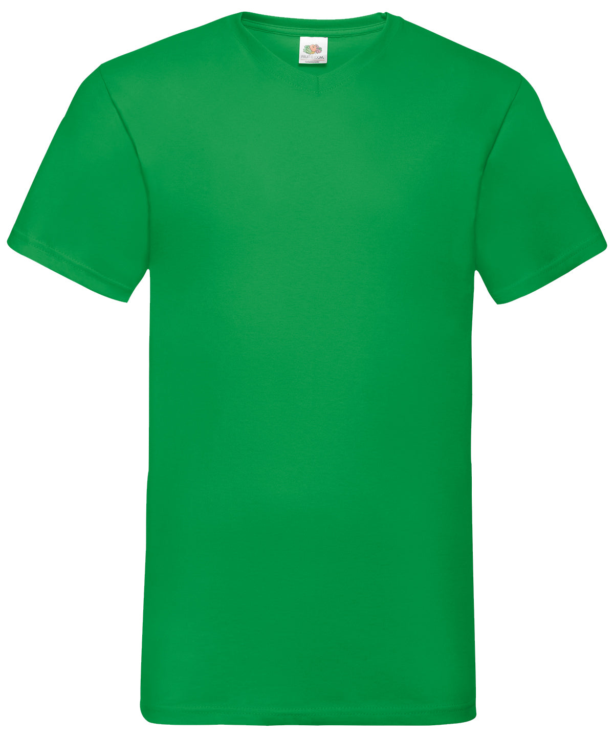 Fruit of the Loom Valueweight v-neck T in Kelly Green, front view